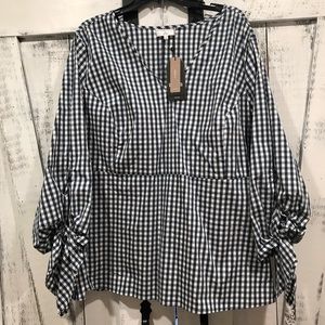 NWT UNIVERSAL STANDARD X JCREW GINGHAM TOP